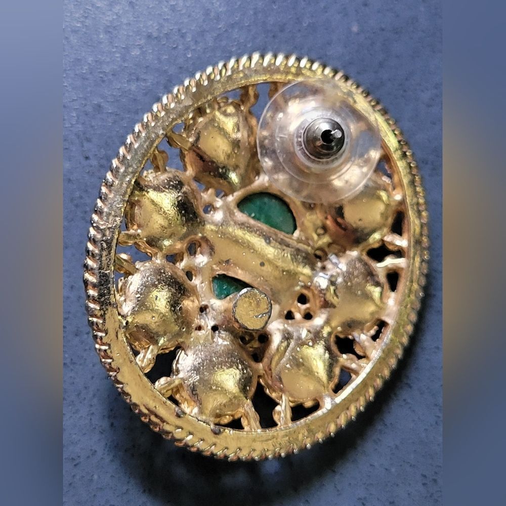 Vintage Malachite Earrings - Picture 3 of 3